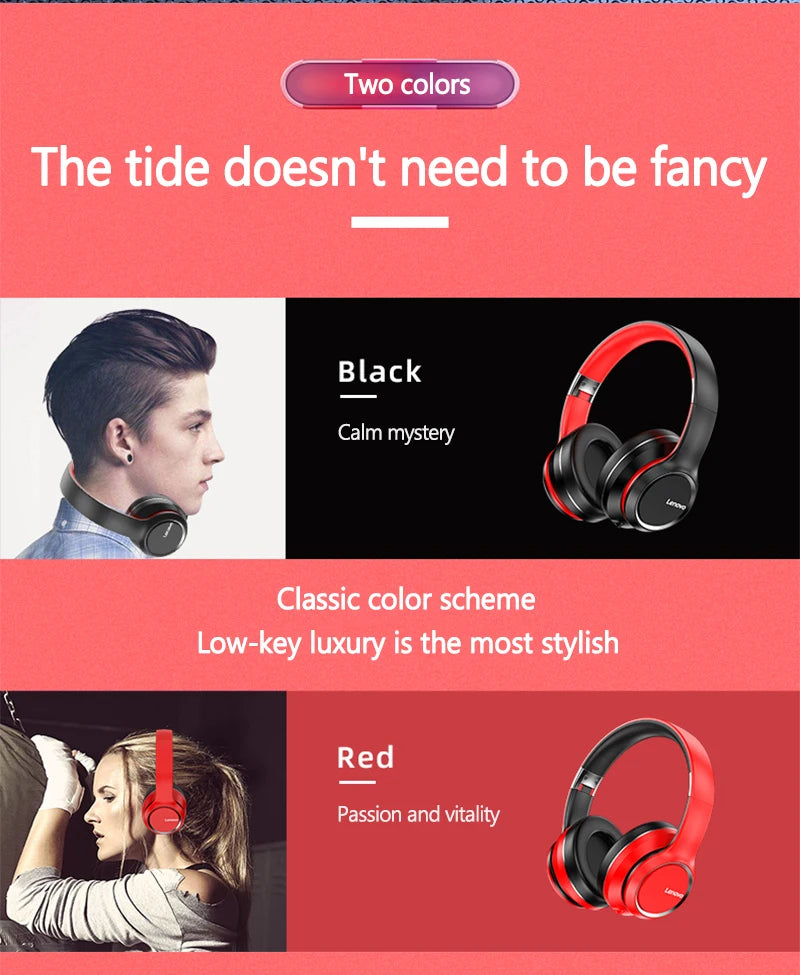 Lenovo HD200 Wireless Bluetooth Headphones