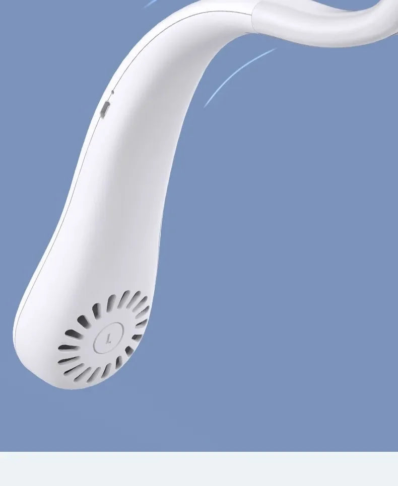 Portable Hands-Free Neck Fan – USB Rechargeable Bladeless Cooling Fan