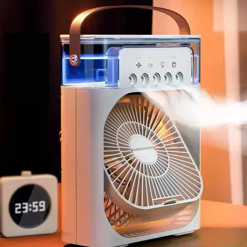 3-in-1 Portable Air Cooler Fan with Humidifier & LED Night Light
