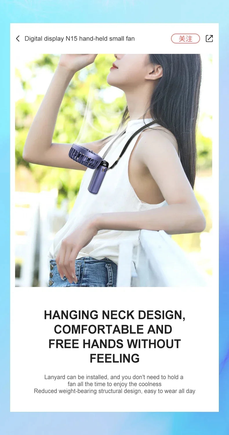 Portable Mini Handheld Fan – Foldable USB Rechargeable Neck Fan