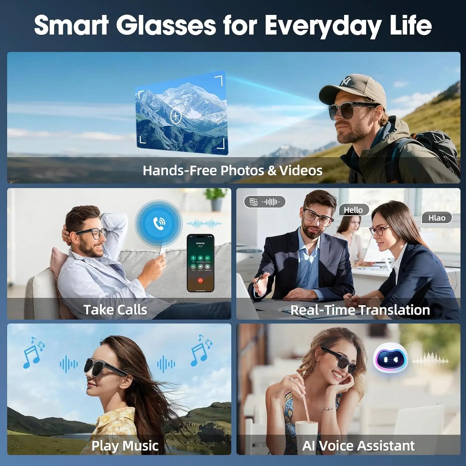 Smart Ai bluetooth glasses