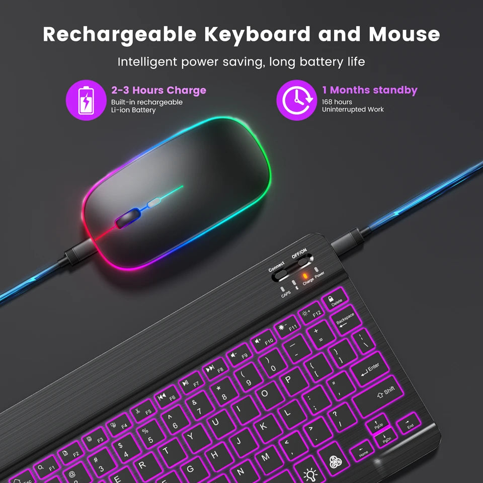 10" RGB Backlit Bluetooth Keyboard