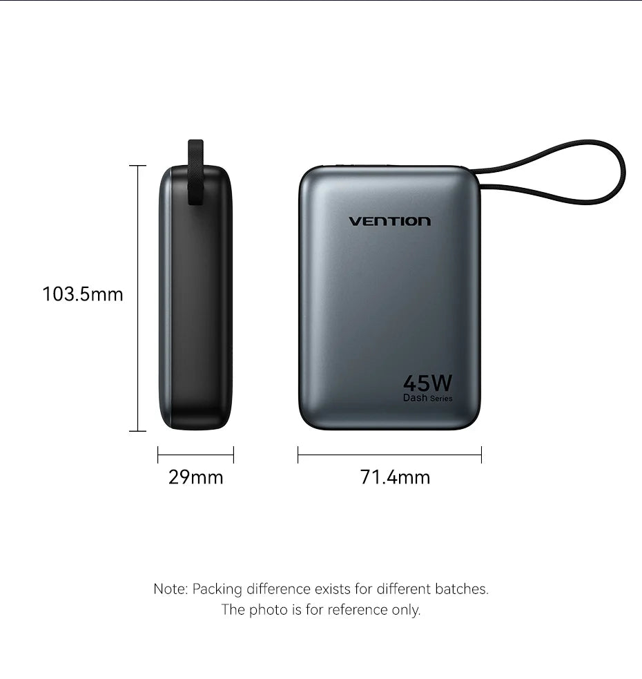 Vention 20,000mAh 45W Fast Charging Power Bank