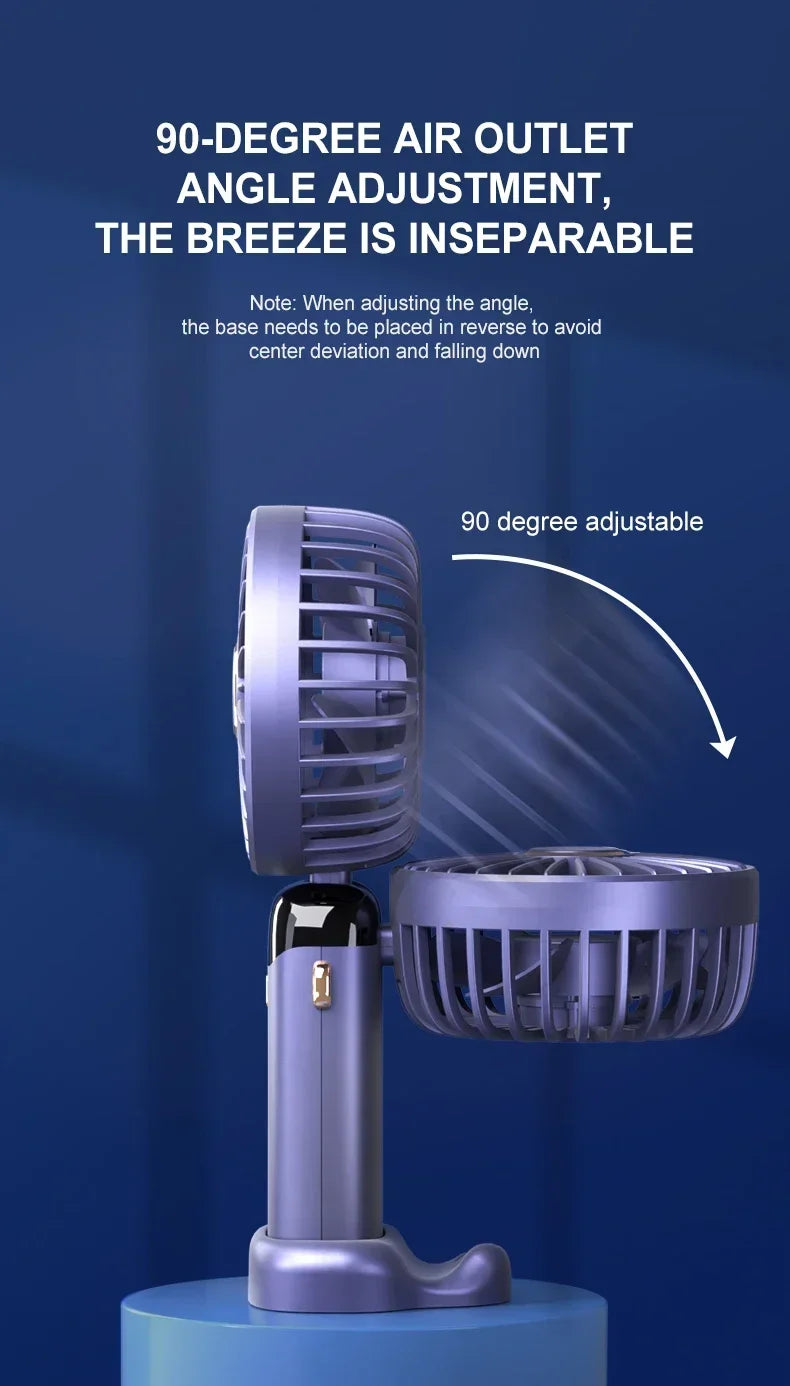 Portable Mini Handheld Fan – Foldable USB Rechargeable Neck Fan