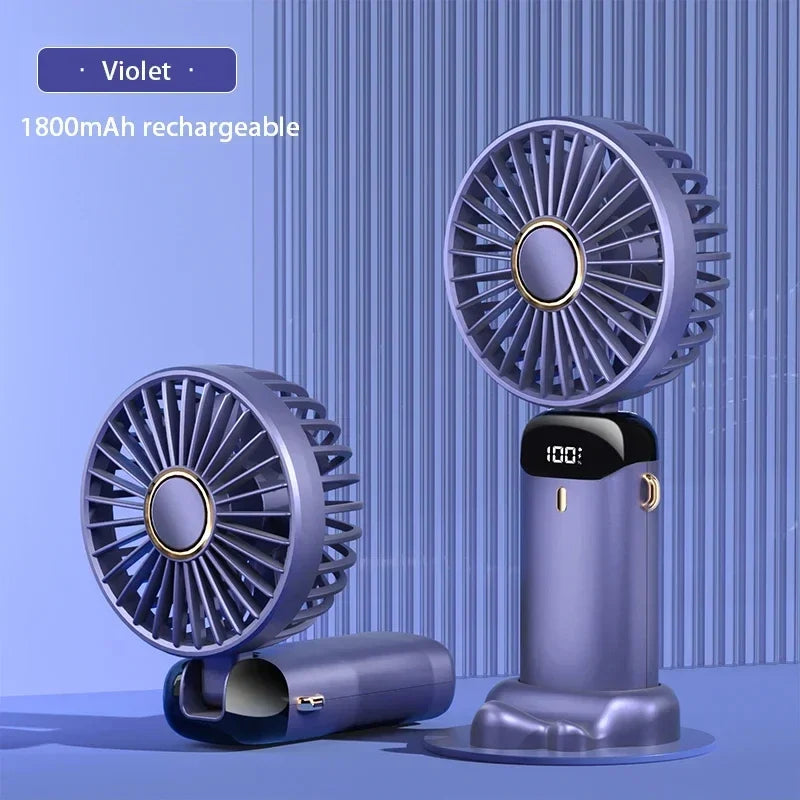 Portable Mini Handheld Fan – Foldable USB Rechargeable Neck Fan