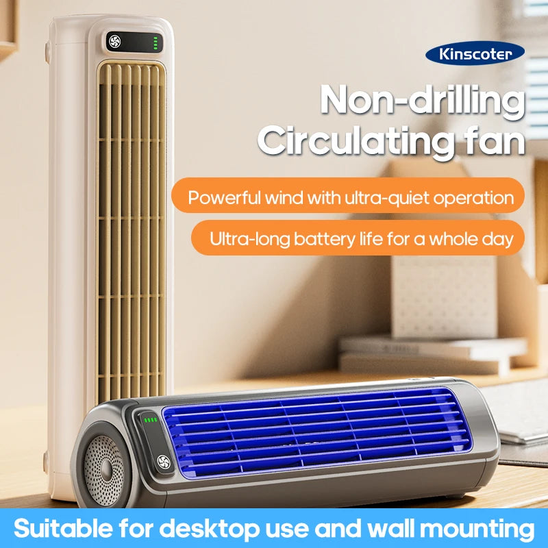 KINSCOTER Rechargeable Wall Mount Fan – 3 Speed Silent Cooling Fan