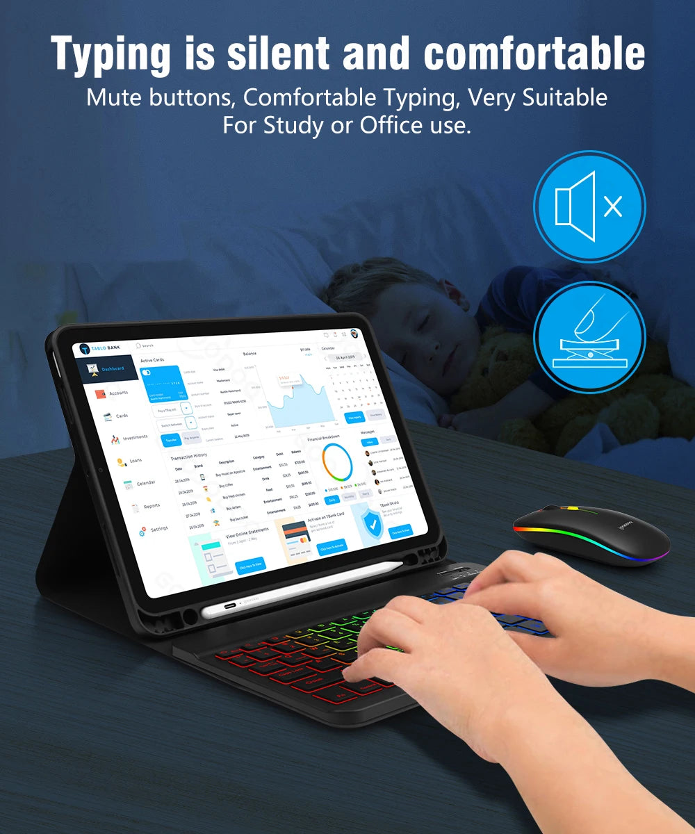 10" RGB Backlit Bluetooth Keyboard