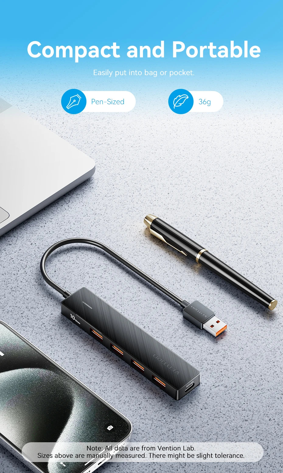 Vention 5-Port USB-C & USB 3.2 Hub