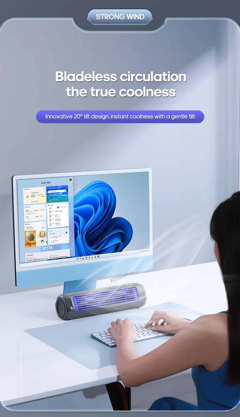 KINSCOTER Rechargeable Wall Mount Fan – 3 Speed Silent Cooling Fan