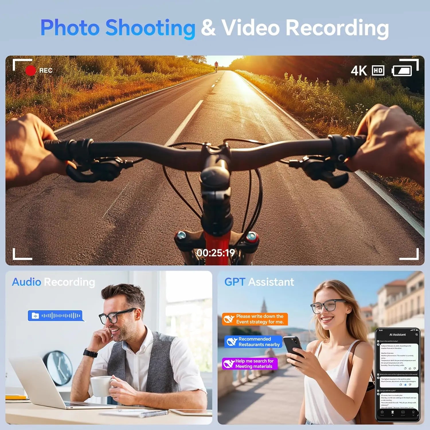 Smart Ai bluetooth glasses