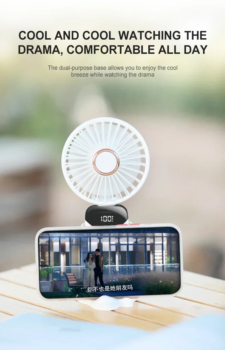 Portable Mini Handheld Fan – Foldable USB Rechargeable Neck Fan