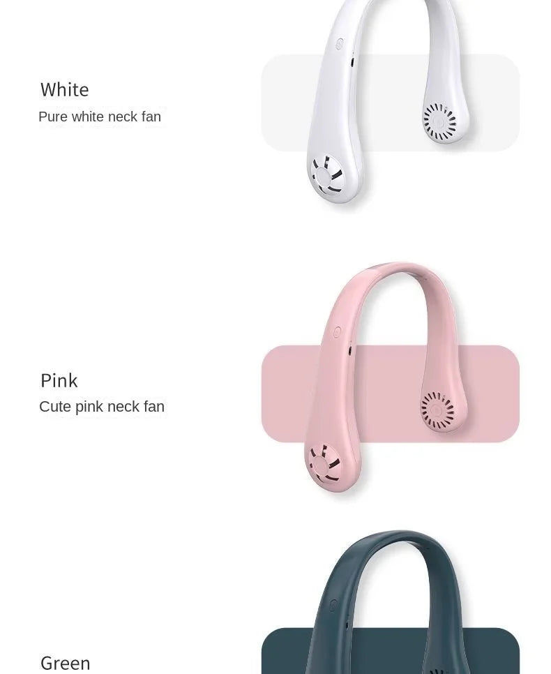 Portable Hands-Free Neck Fan – USB Rechargeable Bladeless Cooling Fan