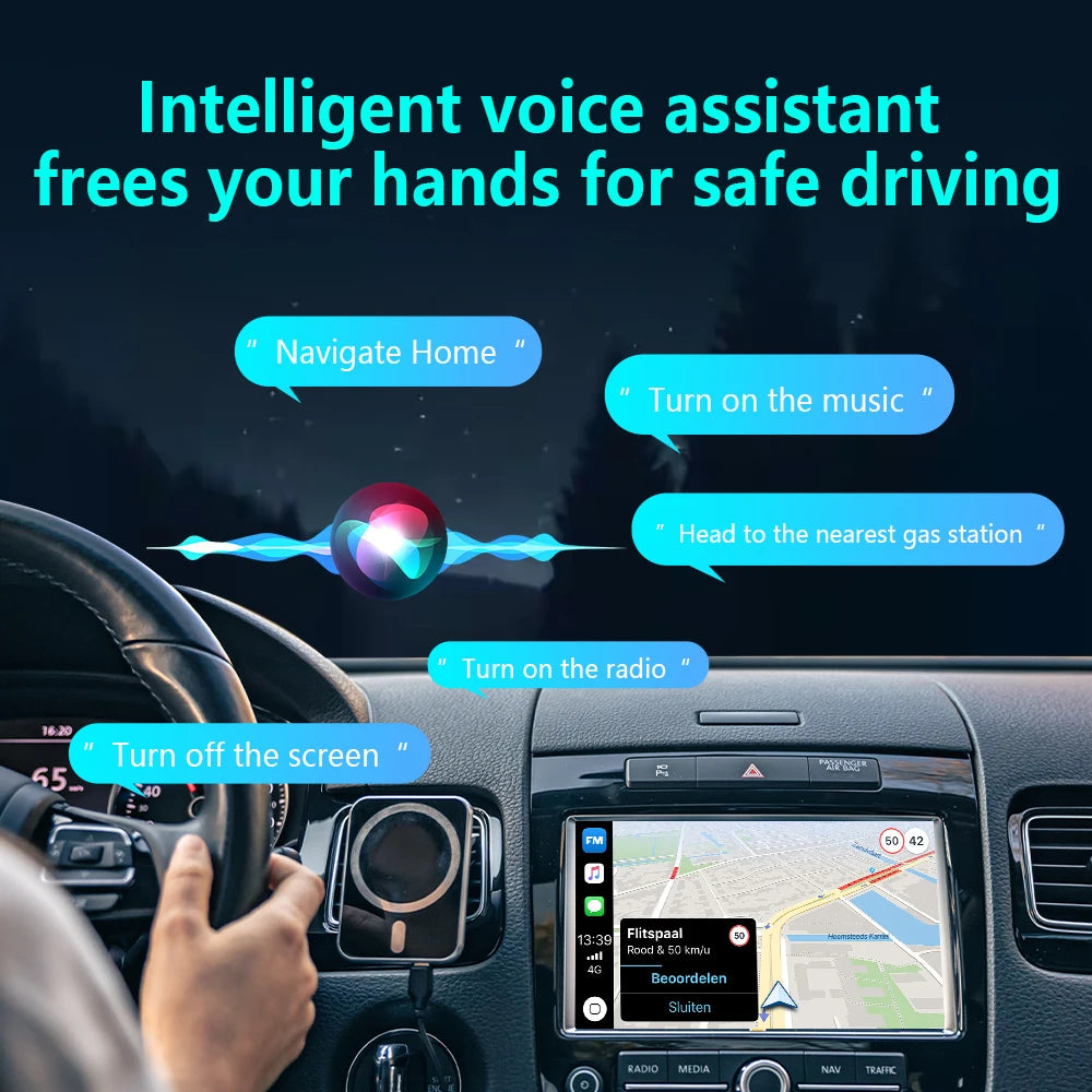 4-in-1 Wireless CarPlay & Android Auto AI Box