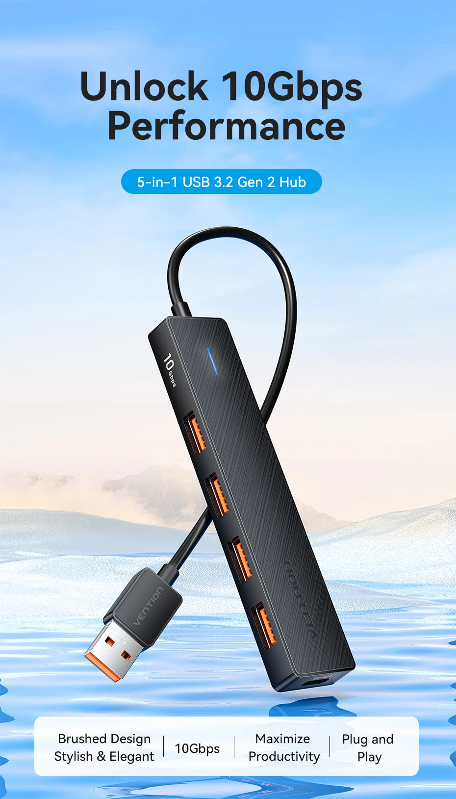 Vention 5-Port USB-C & USB 3.2 Hub