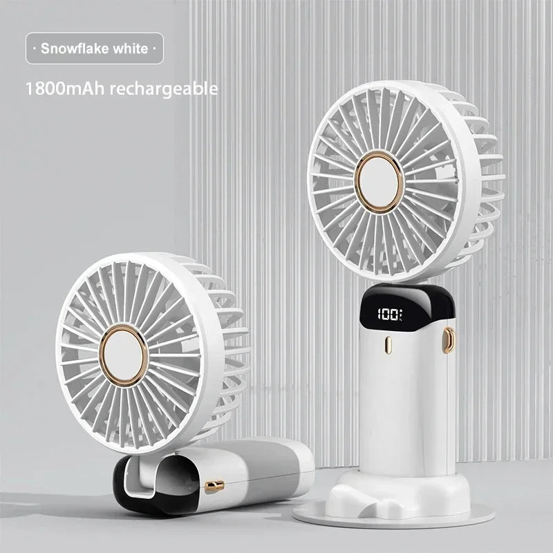 Portable Mini Handheld Fan – Foldable USB Rechargeable Neck Fan