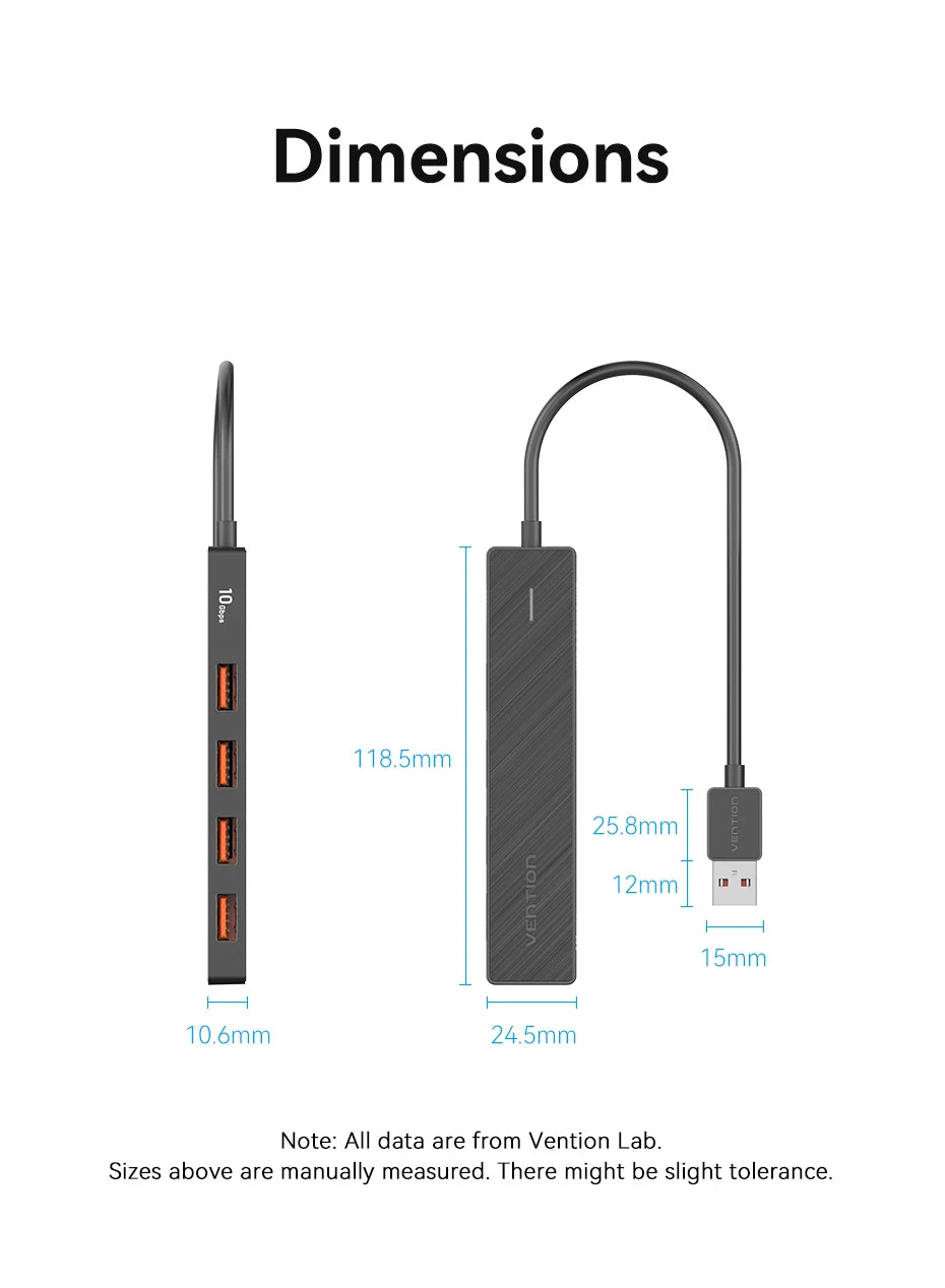 Vention 5-Port USB-C & USB 3.2 Hub