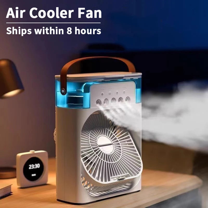 3-in-1 Portable Air Cooler Fan with Humidifier & LED Night Light