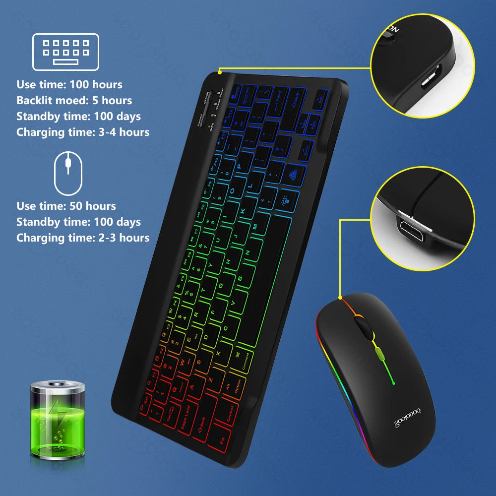 10" RGB Backlit Bluetooth Keyboard