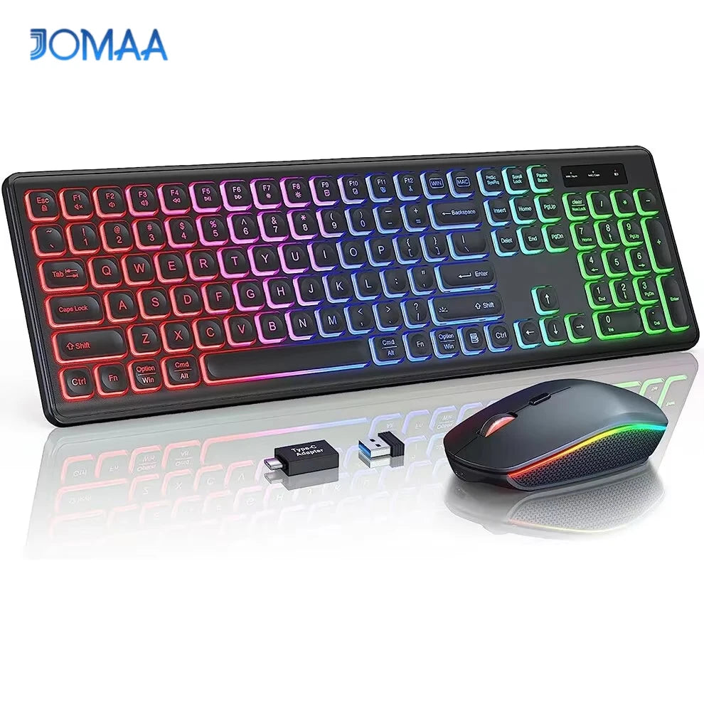 Wireless RGB bluetooth gaming keyboard and mouse bundle