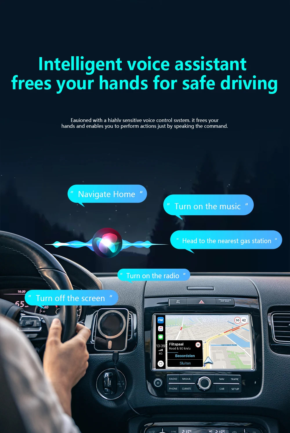 4-in-1 Wireless CarPlay & Android Auto AI Box
