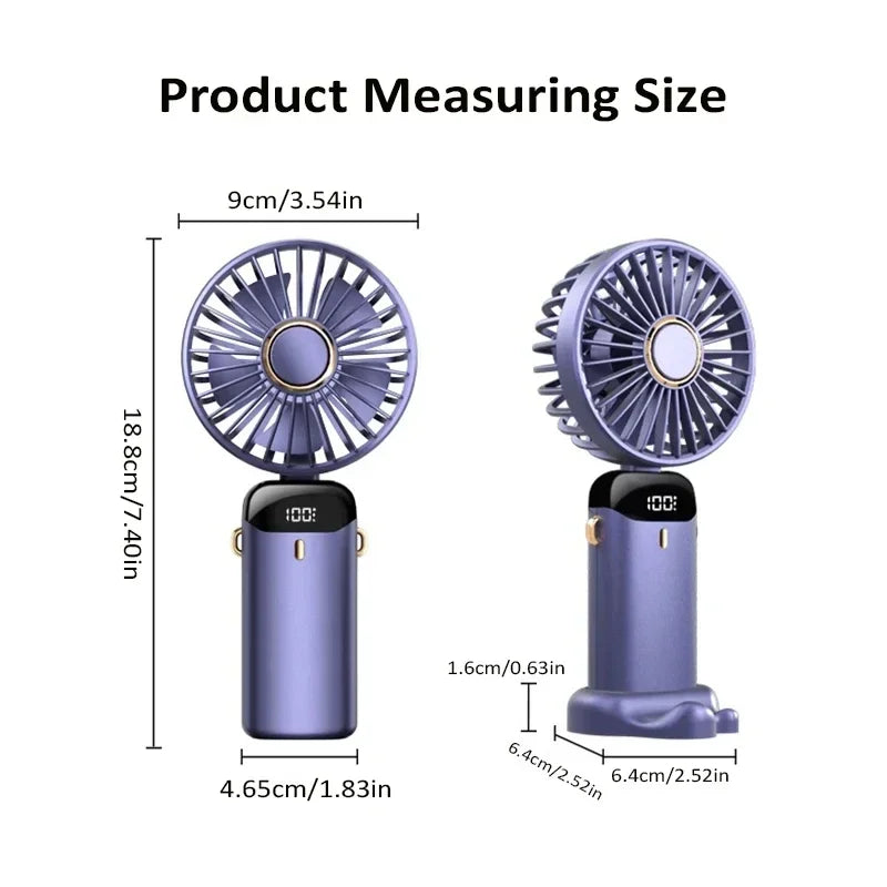Portable Mini Handheld Fan – Foldable USB Rechargeable Neck Fan