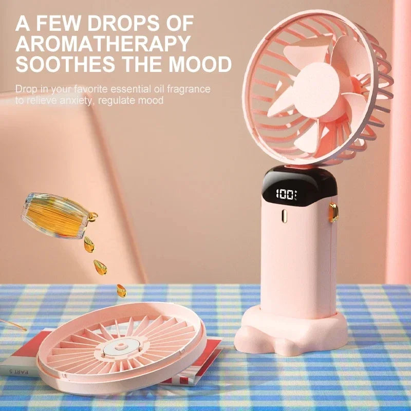 Portable Mini Handheld Fan – Foldable USB Rechargeable Neck Fan