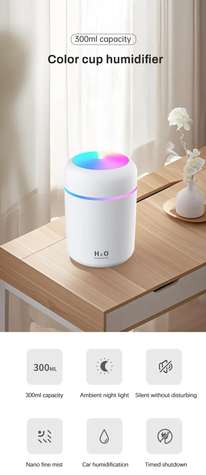 300ml Aromatherapy Diffuser & Humidifier