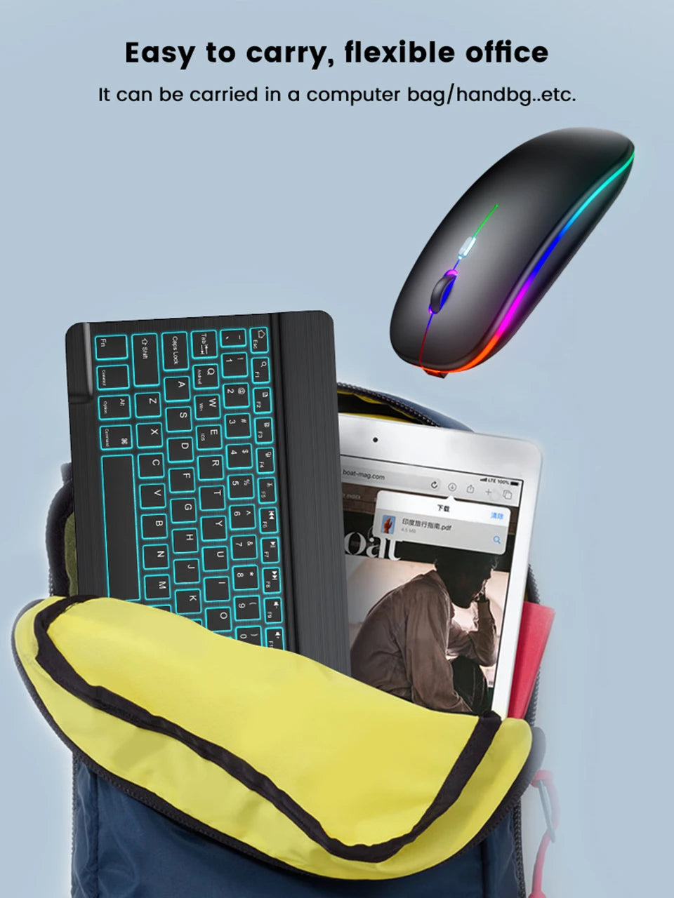 10" RGB Backlit Bluetooth Keyboard