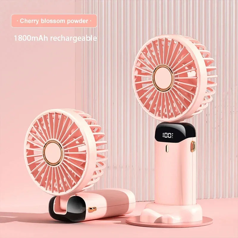 Portable Mini Handheld Fan – Foldable USB Rechargeable Neck Fan