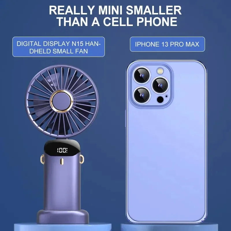 Portable Mini Handheld Fan – Foldable USB Rechargeable Neck Fan