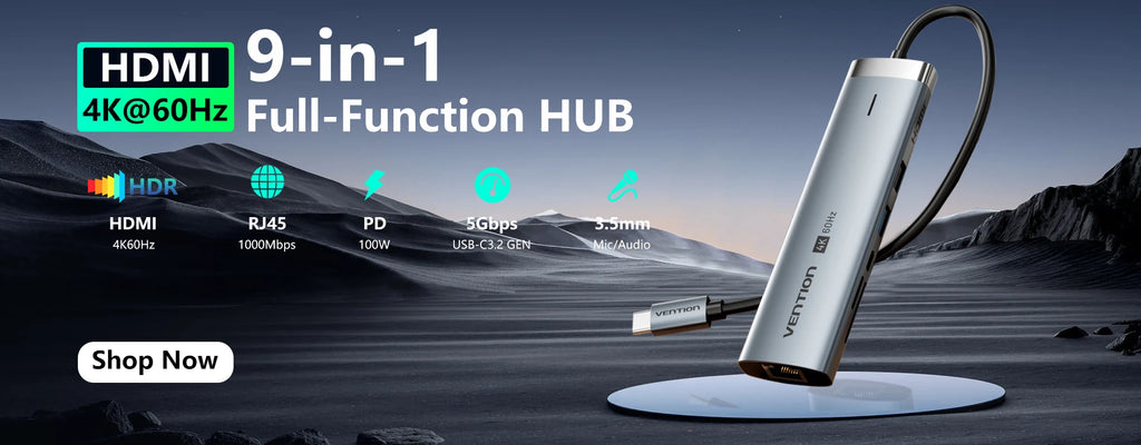 Vention 5-Port USB-C & USB 3.2 Hub