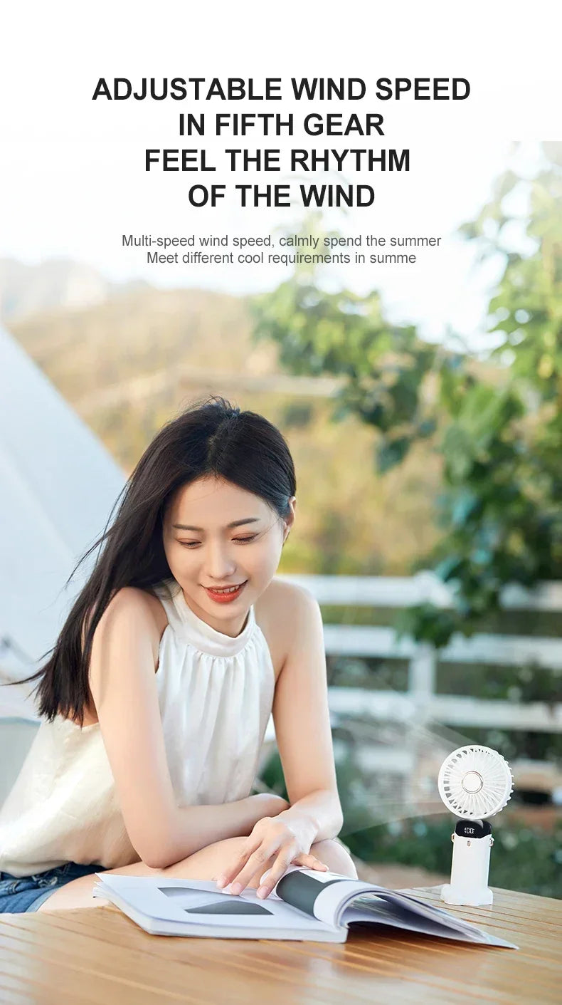 Portable Mini Handheld Fan – Foldable USB Rechargeable Neck Fan