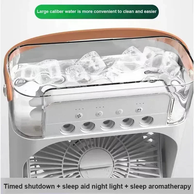 3-in-1 Portable Air Cooler Fan with Humidifier & LED Night Light