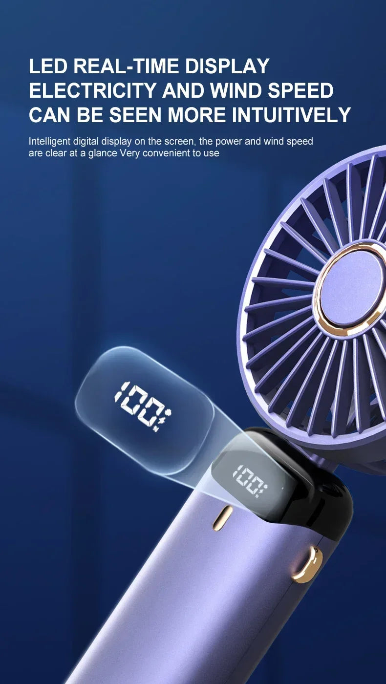 Portable Mini Handheld Fan – Foldable USB Rechargeable Neck Fan