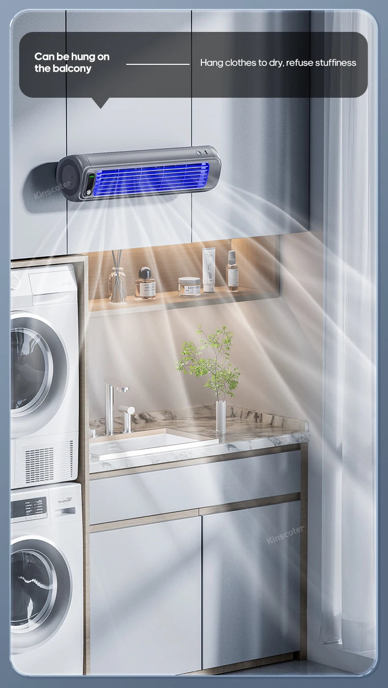 KINSCOTER Rechargeable Wall Mount Fan – 3 Speed Silent Cooling Fan
