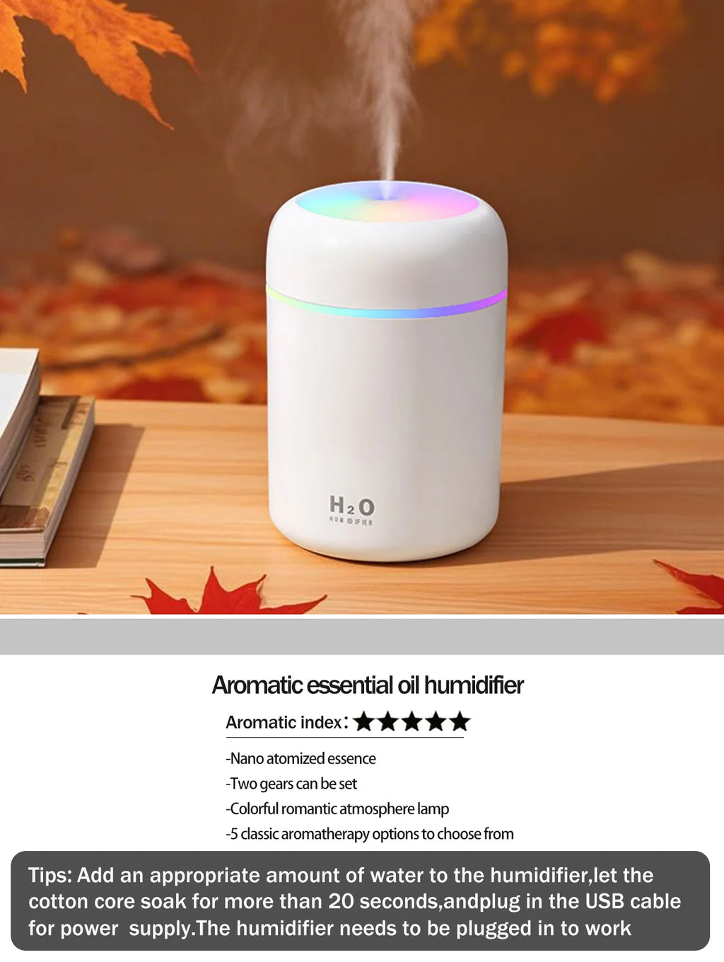 300ml Aromatherapy Diffuser & Humidifier