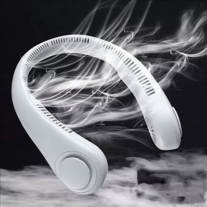 Portable Hands-Free Neck Fan – USB Rechargeable Bladeless Cooling Fan