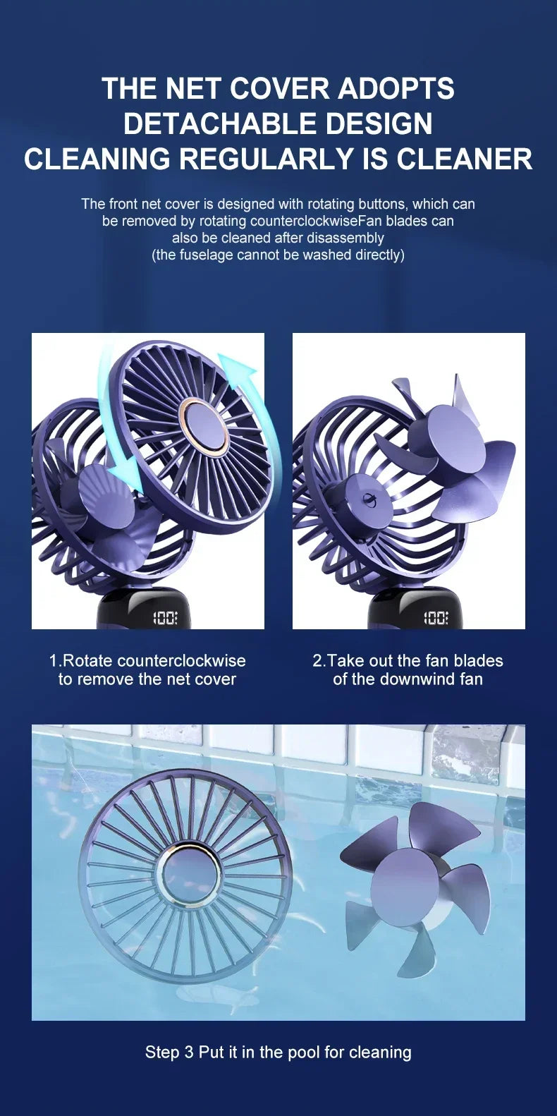 Portable Mini Handheld Fan – Foldable USB Rechargeable Neck Fan