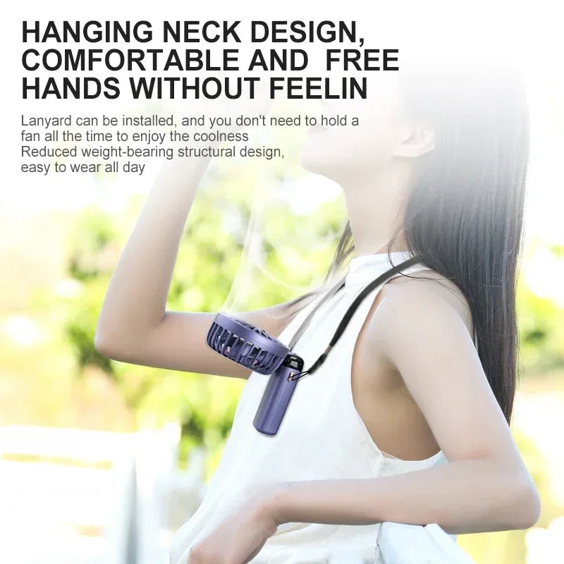Portable Mini Handheld Fan – Foldable USB Rechargeable Neck Fan