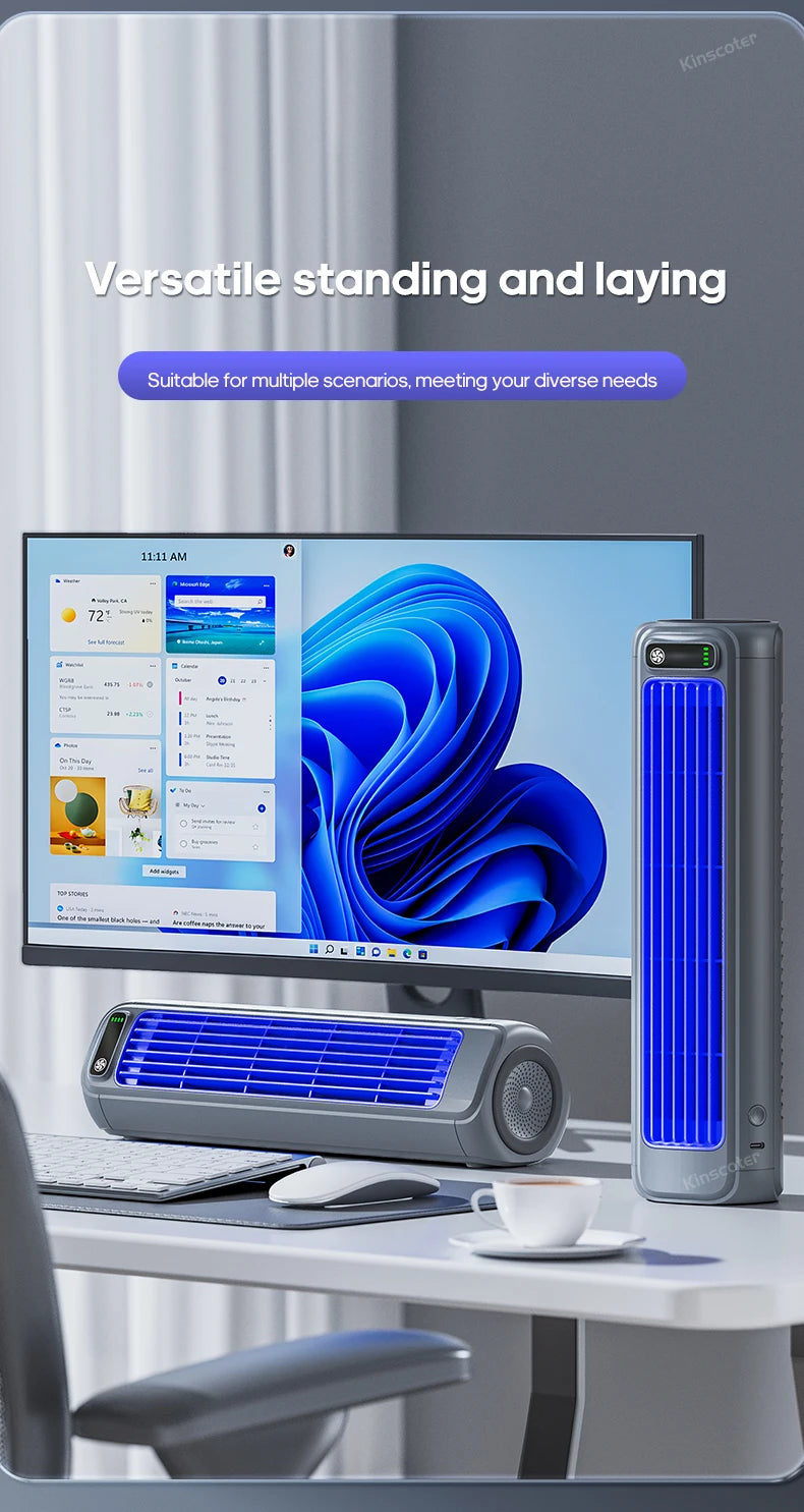 KINSCOTER Rechargeable Wall Mount Fan – 3 Speed Silent Cooling Fan