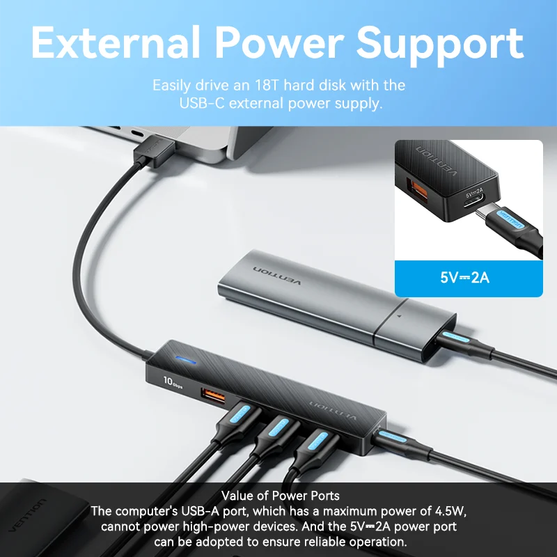 Vention 5-Port USB-C & USB 3.2 Hub
