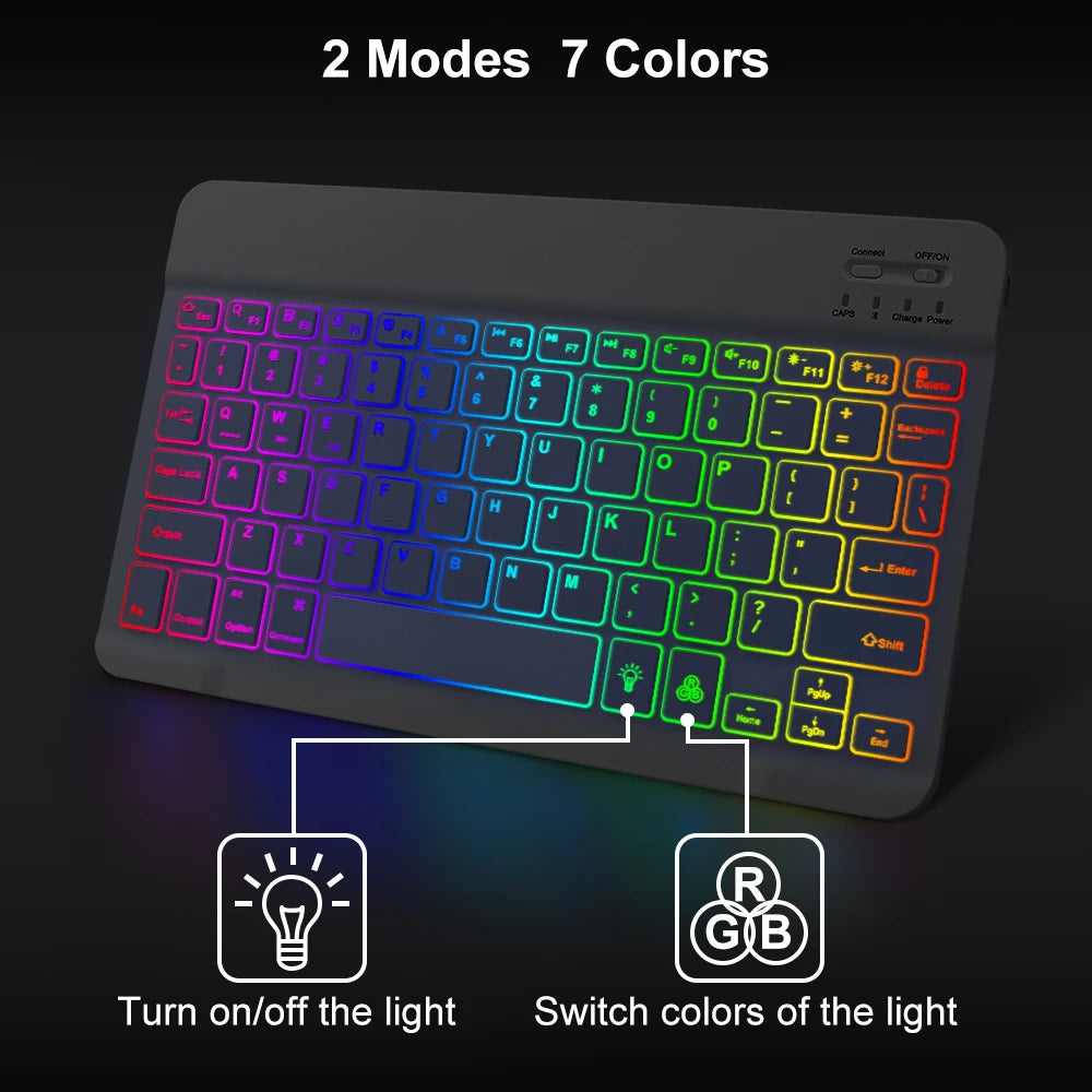 10" RGB Backlit Bluetooth Keyboard
