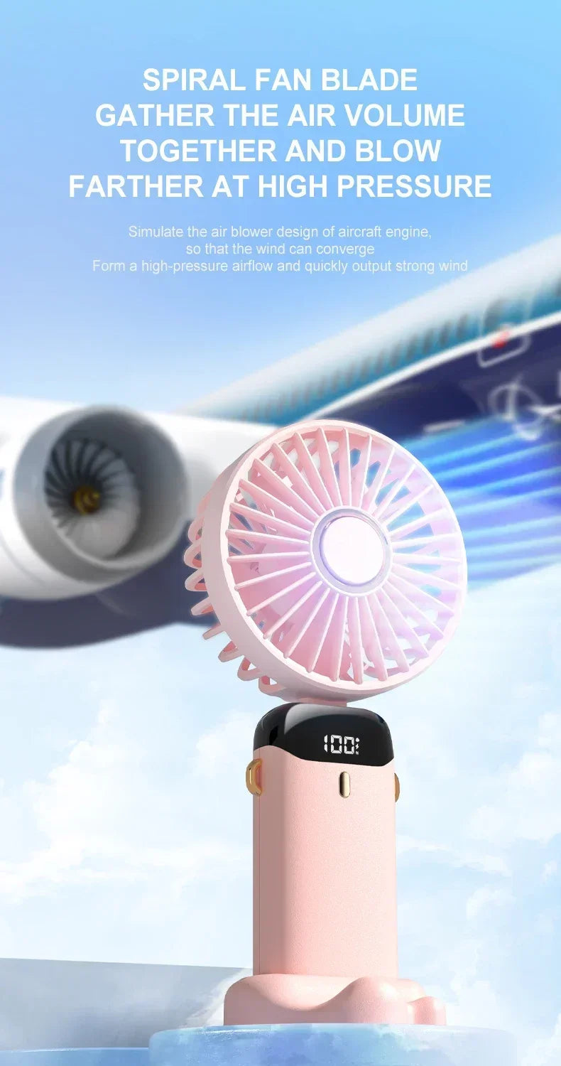 Portable Mini Handheld Fan – Foldable USB Rechargeable Neck Fan