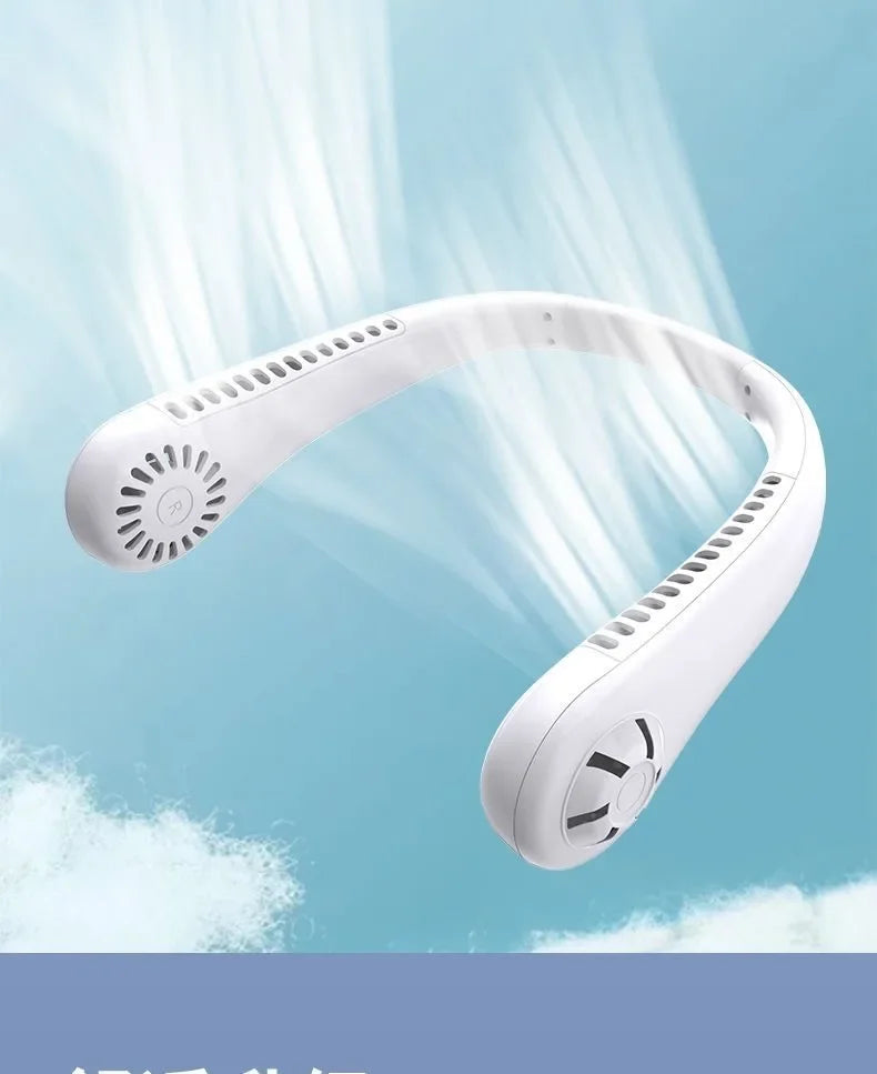 Portable Hands-Free Neck Fan – USB Rechargeable Bladeless Cooling Fan