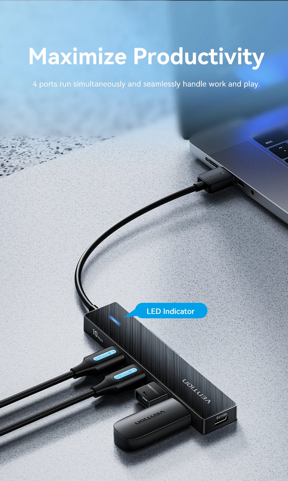 Vention 5-Port USB-C & USB 3.2 Hub
