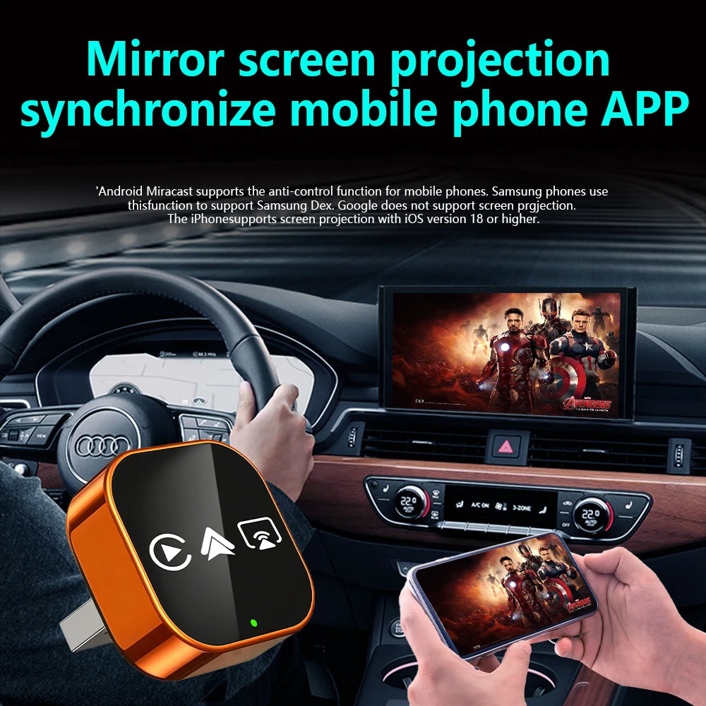 4-in-1 Wireless CarPlay & Android Auto AI Box