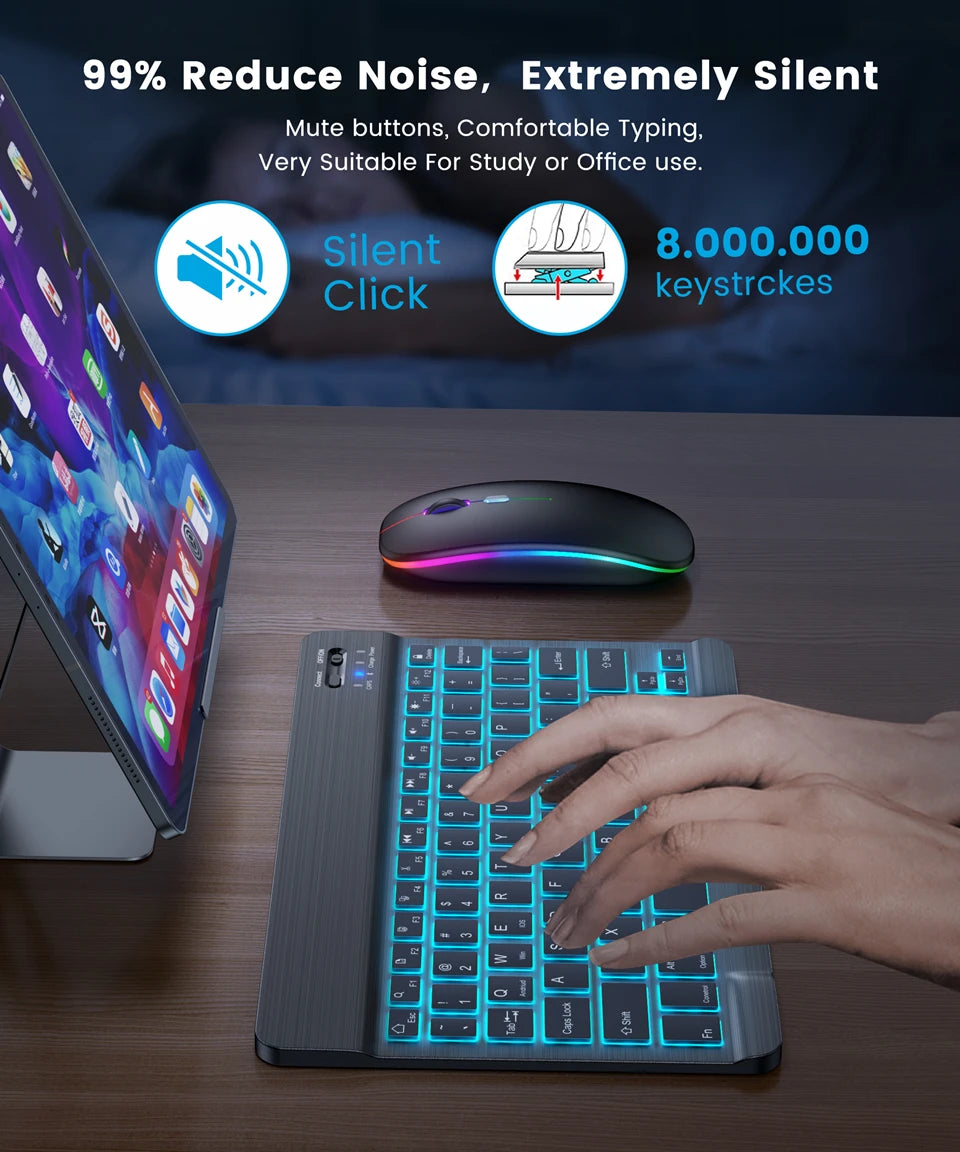 10" RGB Backlit Bluetooth Keyboard