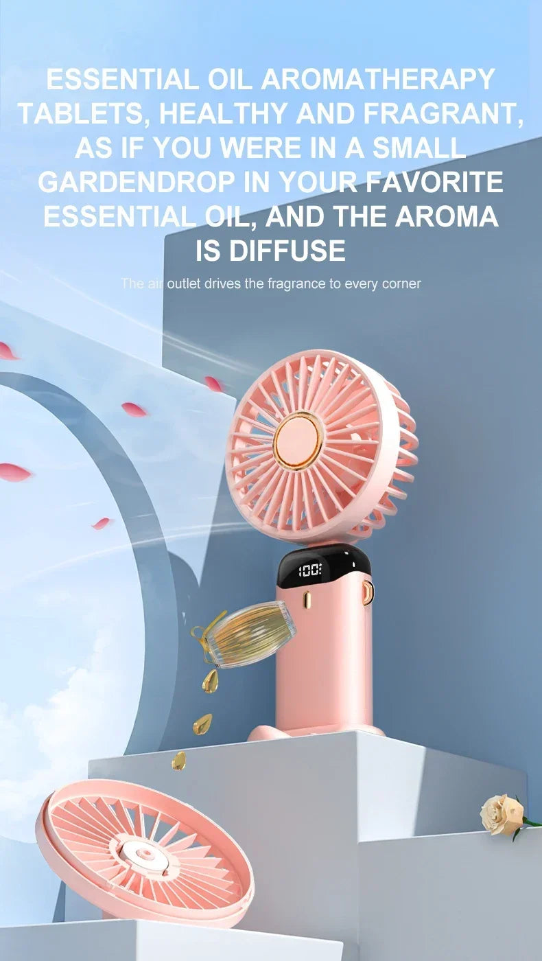 Portable Mini Handheld Fan – Foldable USB Rechargeable Neck Fan