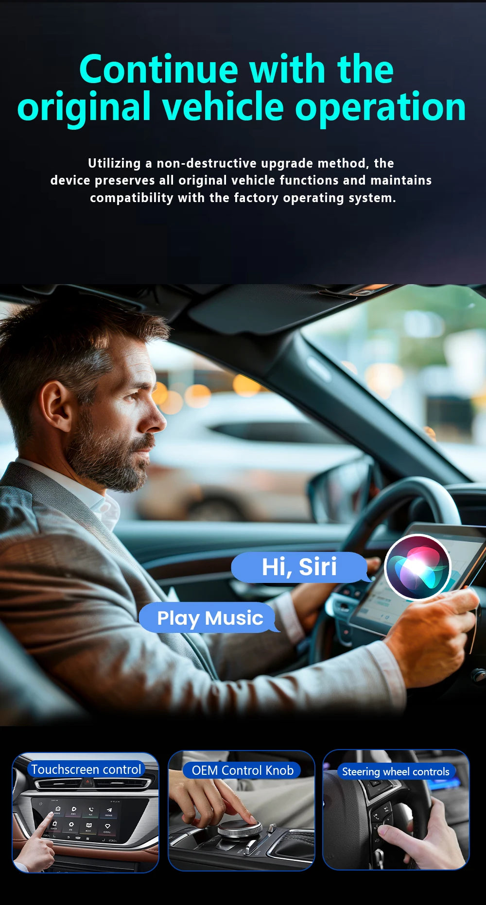 4-in-1 Wireless CarPlay & Android Auto AI Box