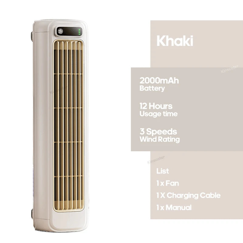 KINSCOTER Rechargeable Wall Mount Fan – 3 Speed Silent Cooling Fan